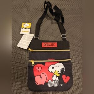 New! Peanuts Black Adjustable Strap